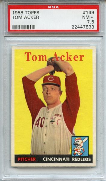1958 Topps 149 Tom Acker PSA NM+ 7.5