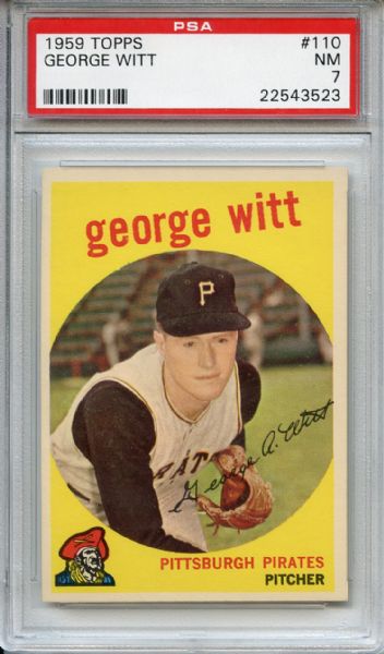 1959 Topps 110 George Witt PSA NM 7