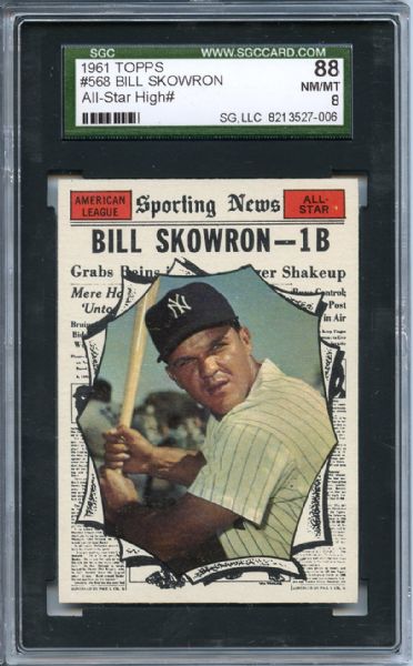 1961 Topps 568 Bill Skowron All Star SGC NM/MT 88 / 8