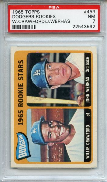 1965 Topps 453 Los Angeles Dodgers Rookies PSA NM 7
