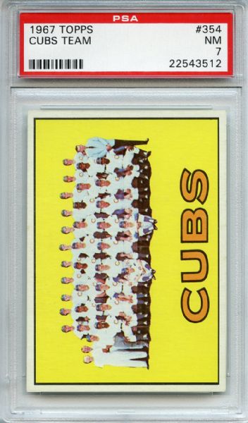 1967 Topps 354 Chicago Cubs Team PSA NM 7