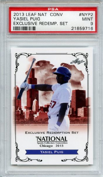 2013 Leaf National Convention Exclusive NYP2 Yasiel Puig PSA MINT 9