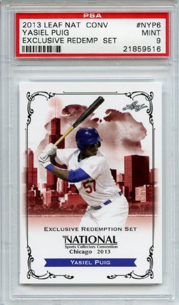 2013 Leaf National Convention Exclusive NYP6 Yasiel Puig PSA MINT 9