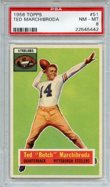 1956 Topps 51 Ted Marchibroda PSA NM-MT 8