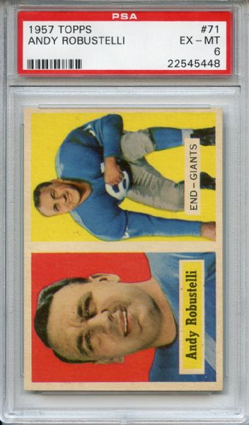 1957 Topps 71 Andy Robustelli PSA EX-MT 6