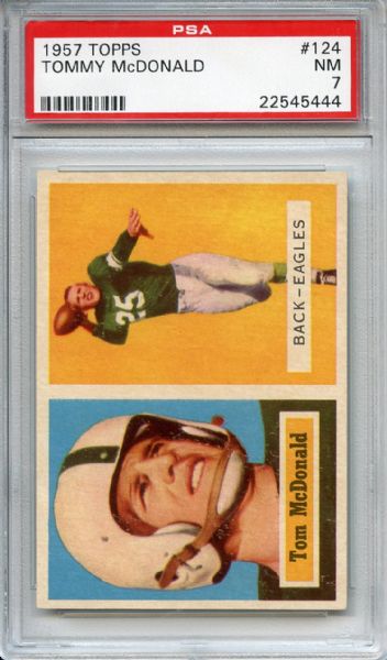 1957 Topps 124 Tommy McDonald RC PSA NM 7