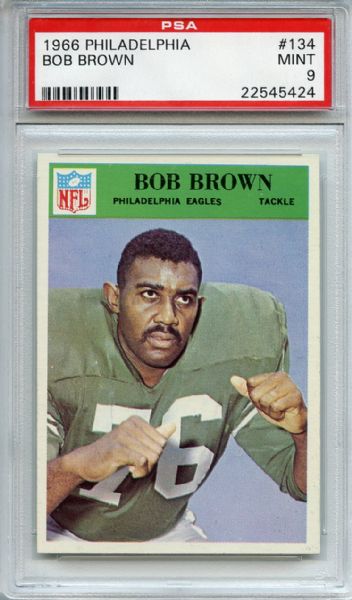 1966 Philadelphia 134 Bob Brown PSA MINT 9