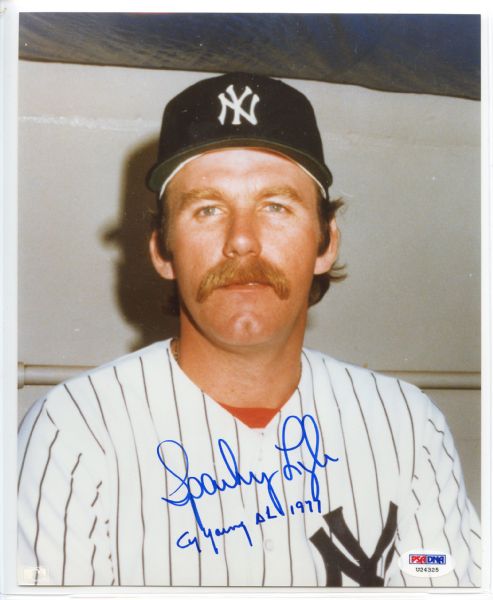 Sparky Lyle CY Young AL 1977 Signed 8 x 10 Photograph PSA/DNA w/COA