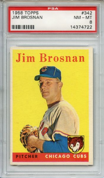 1958 Topps 342 Jim Brosnan PSA NM-MT 8