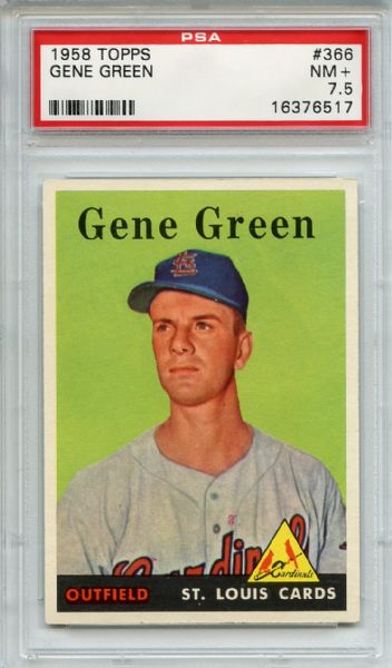 1958 Topps 366 Gene Green PSA NM+ 7.5