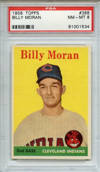 1958 Topps 388 Billy Moran PSA NM-MT 8