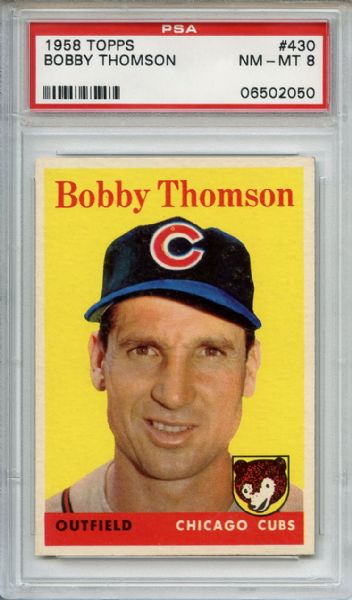 1958 Topps 430 Bobby Thomson PSA NM-MT 8