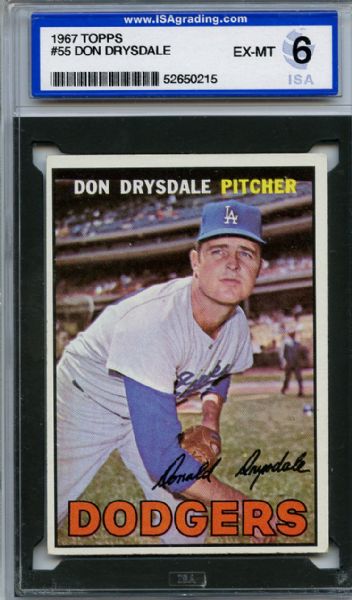 1967 Topps 55 Don Drysdale ISA EX-MT 6