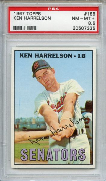 1967 Topps 188 Ken Harrelson PSA NM-MT+ 8.5