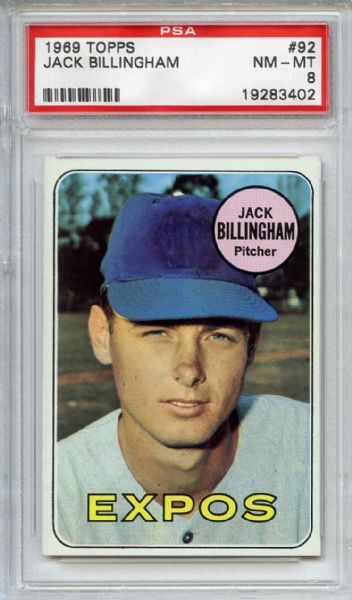 1969 Topps 92 Jack Billingham PSA NM-MT 8