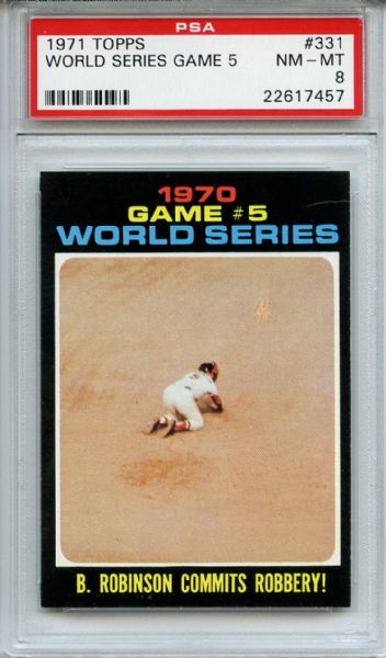 1971 Topps 331 World Series Game 5 Brooks Robinson PSA NM-MT 8