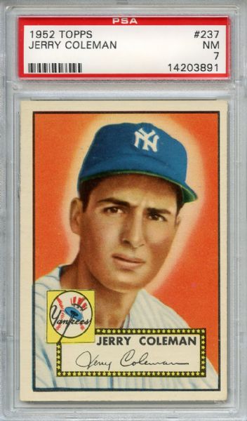 1952 Topps 237 Jerry Coleman PSA NM 7