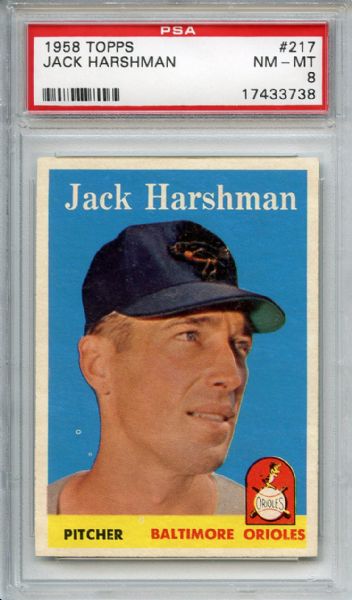 1958 Topps 217 Jack Harshman PSA NM-MT 8
