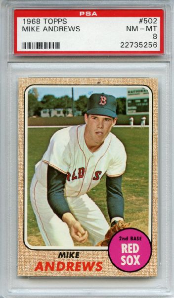 1968 Topps 502 Mike Andrews PSA NM-MT 8