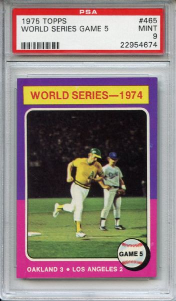 1975 Topps 465 World Series Game 5 PSA MINT 9