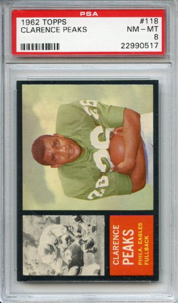 1962 Topps 118 Clarence Peaks PSA NM-MT 8