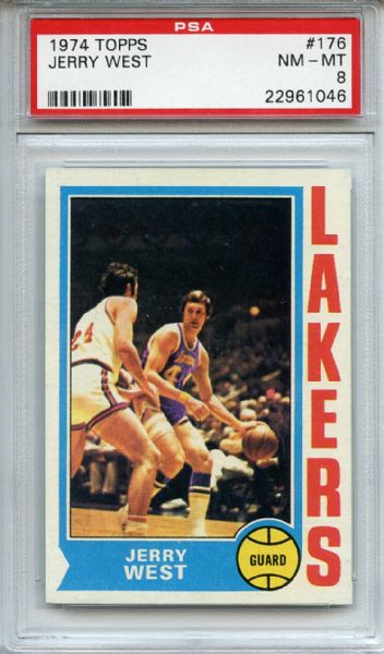 1974 Topps 176 Jerry West PSA NM-MT 8