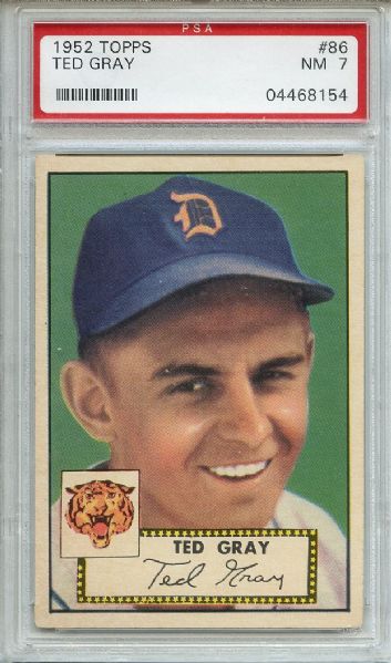 1952 Topps 86 Ted Gray PSA NM 7