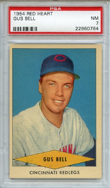 1954 Red Heart Gus Bell PSA NM 7