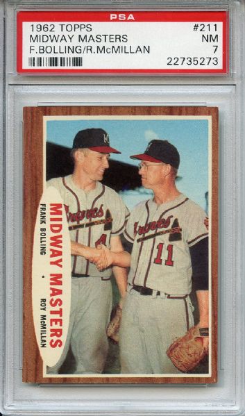 1962 Topps 211 Midway Masters PSA NM 7