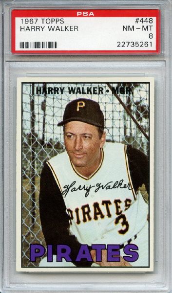 1967 Topps 448 Harry Walker PSA NM-MT 8