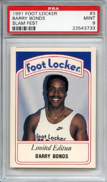 1991 Foot Locker Slam Fest 3 Barry Bonds PSA MINT 9