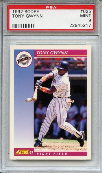 1992 Score 625 Tony Gwynn PSA MINT 9