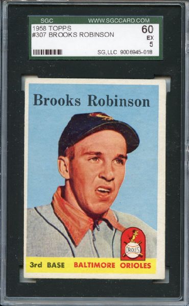 1958 Topps 307 Brooks Robinson SGC EX 60 / 5