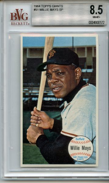 1964 Topps Giants 51 Willie Mays BVG NM-MT+ 8.5