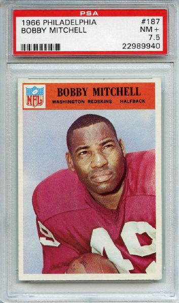 1966 Philadelphia 187 Bobby Mitchell PSA NM+ 7.5