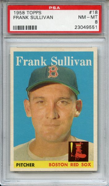 1958 Topps 18 Frank Sullivan PSA NM-MT 8