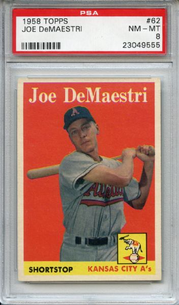 1958 Topps 62 Joe DeMaestri PSA NM-MT 8