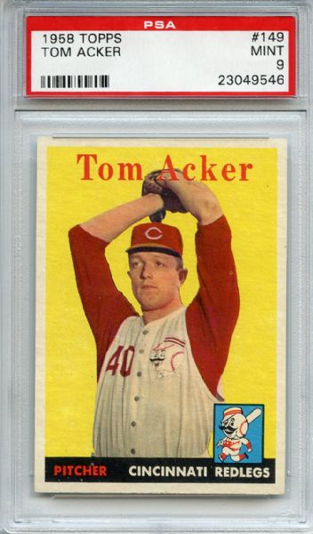 1958 Topps 149 Tom Acker PSA MINT 9