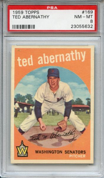 1959 Topps 169 Ted Abernathy PSA NM-MT 8