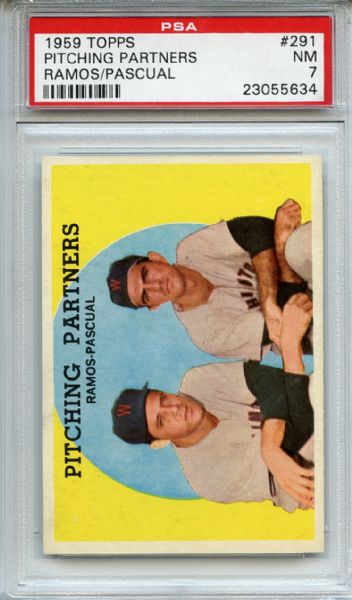 1959 Topps 291 Pitching Partners PSA NM 7