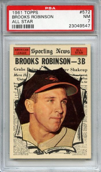 1961 Topps 572 Brooks Robinson All Star PSA NM 7