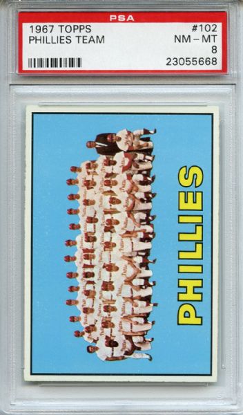 1967 Topps 102 Philadelphia Phillies Team PSA NM-MT 8