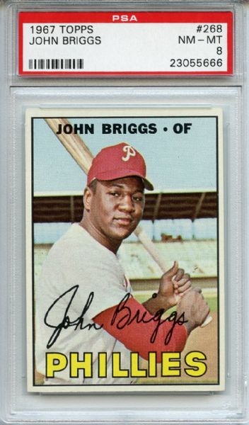 1967 Topps 268 John Briggs PSA NM-MT 8