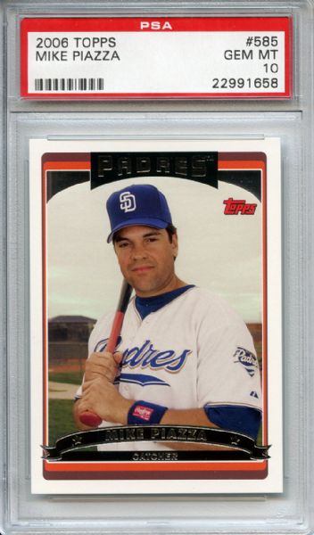 2006 Topps 585 Mike Piazza PSA GEM MT 10