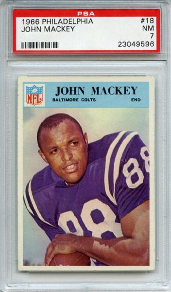 1966 Philadelphia 18 John Mackey PSA NM 7
