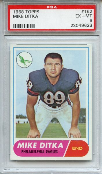 1968 Topps 162 Mike Ditka PSA EX-MT 6