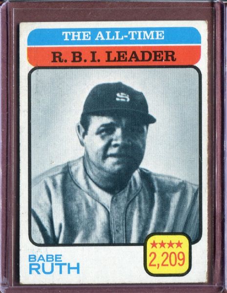 1973 Topps 474 Babe Ruth VG-EX