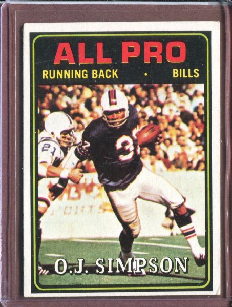 1974 Topps 130 O. J. Simpson EX-MT
