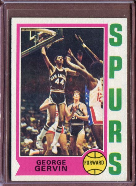 1974 Topps 196 George Gervin RC EX