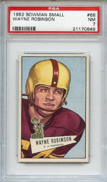 1952 Bowman Small 68 Wayne Robinson PSA NM 7